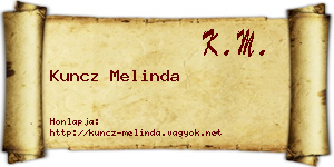 Kuncz Melinda névjegykártya